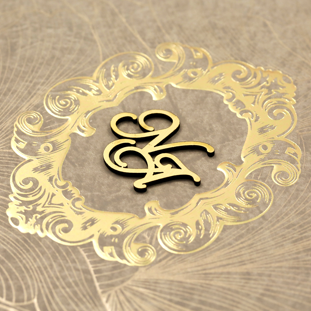 Marble print light brown indian wedding invitation - Click Image to Close